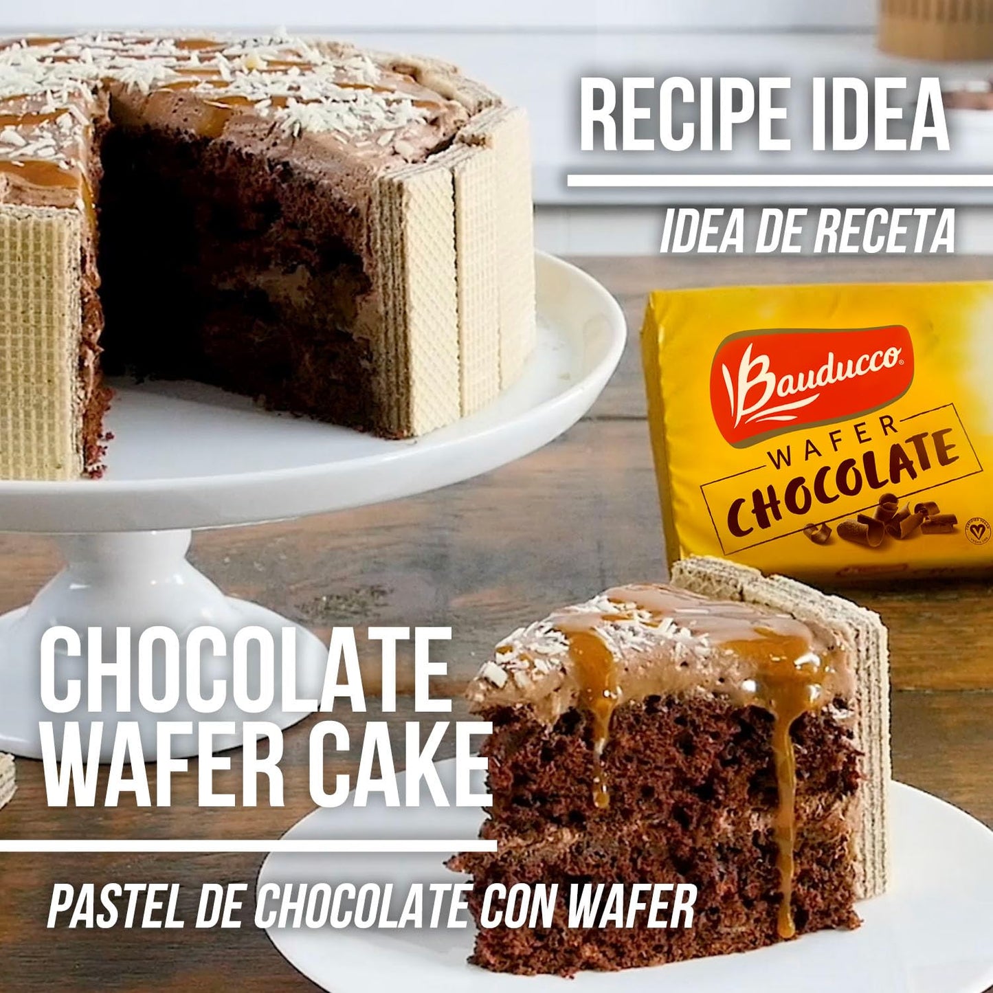 Bauducco Chocolate Wafers - Crispy & Delicate Wafer Cookies With 3 Delicious, Indulgent Decadent Layers of Chocolate Flavored Cream- Vegan and Kosher