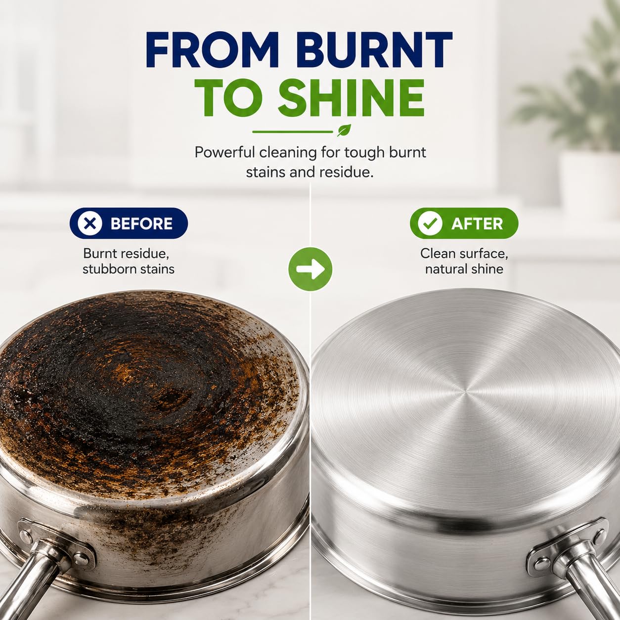 BIRZOO Remove Black Pot Cleaner Paste, Burnt Pot & Pan Bottom Cleaner for Black Residue, Burnt Grease & Stainless Steel Cleaner