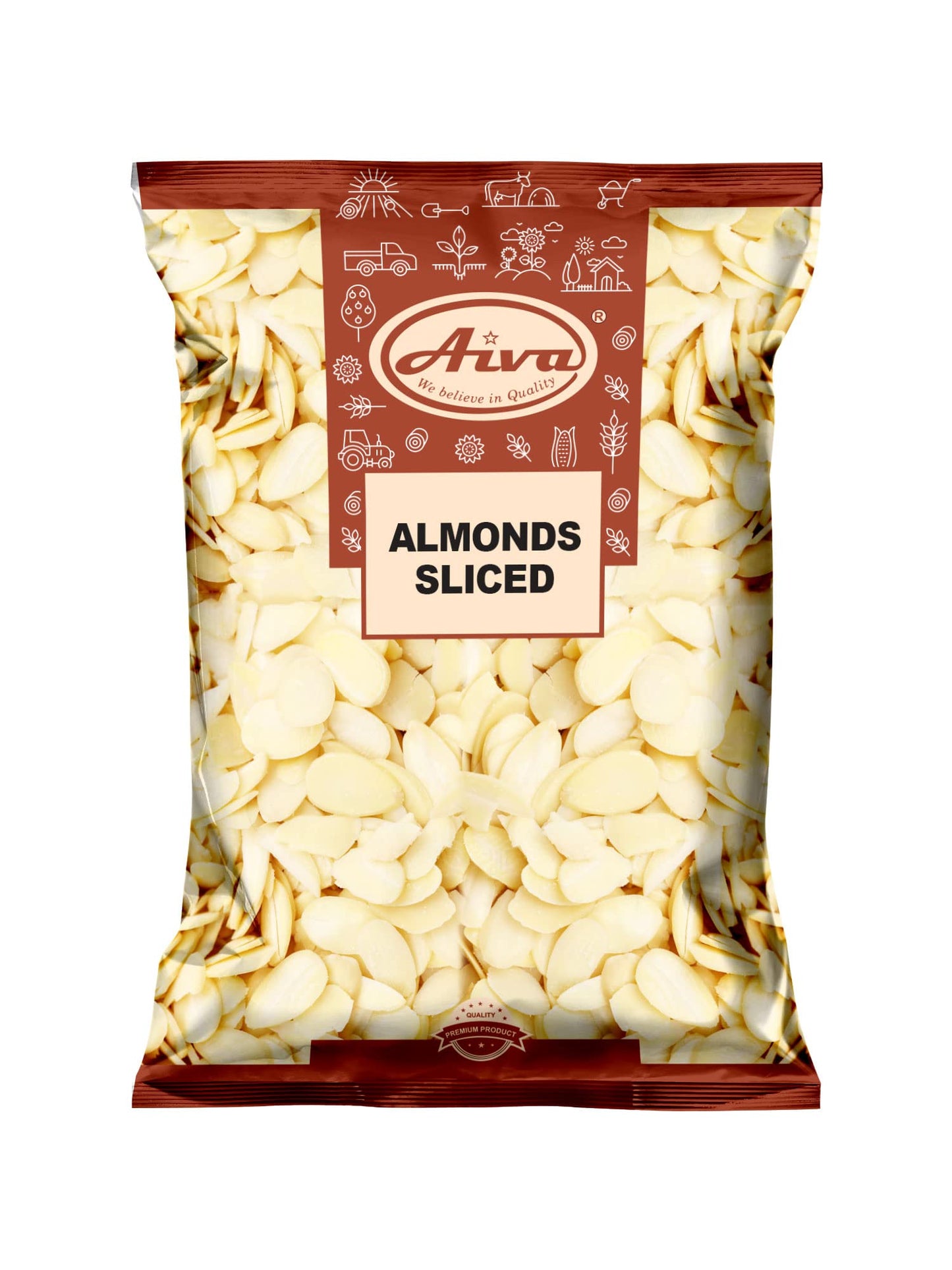Aiva Blanched Almonds Sliced (5 LB Bulk Bag) - Premium Sliced Almonds for Baking, Cooking, and Toppings