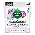 Seventh Generation Laundry Detergent Packs, Lavender, Biobased Deep Clean, EPA Safer Choice Certified, 64 Count