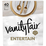 Vanity Fair Entertain Paper Napkins, 40 Count, Disposable Napkins Made For Entertaining And Events