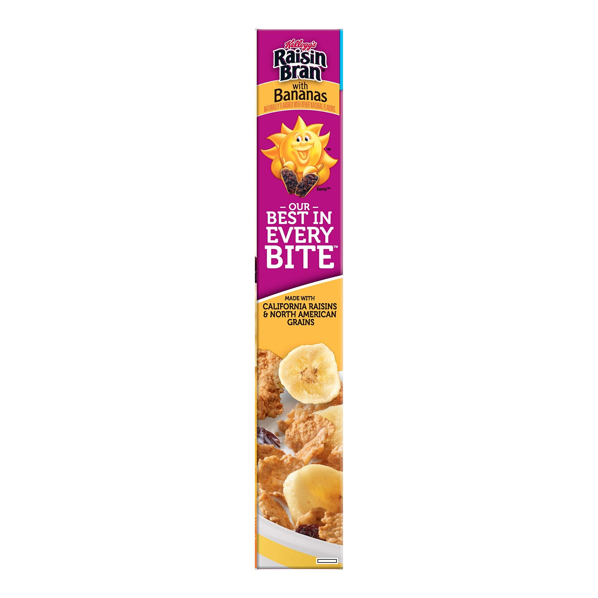 (Discontinue Version) Kellogg's Raisin Bran, Breakfast Cereal, With Bananas, Good Source of Fiber, 14.5 oz Box