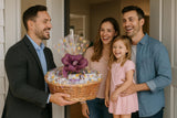 Easter Basket with Chocolate, Candy & Snacks - 16 Inch Tray Easter Wrapped Gift Basket - Spring Holiday Treats for Family, Friends & Coworkers
