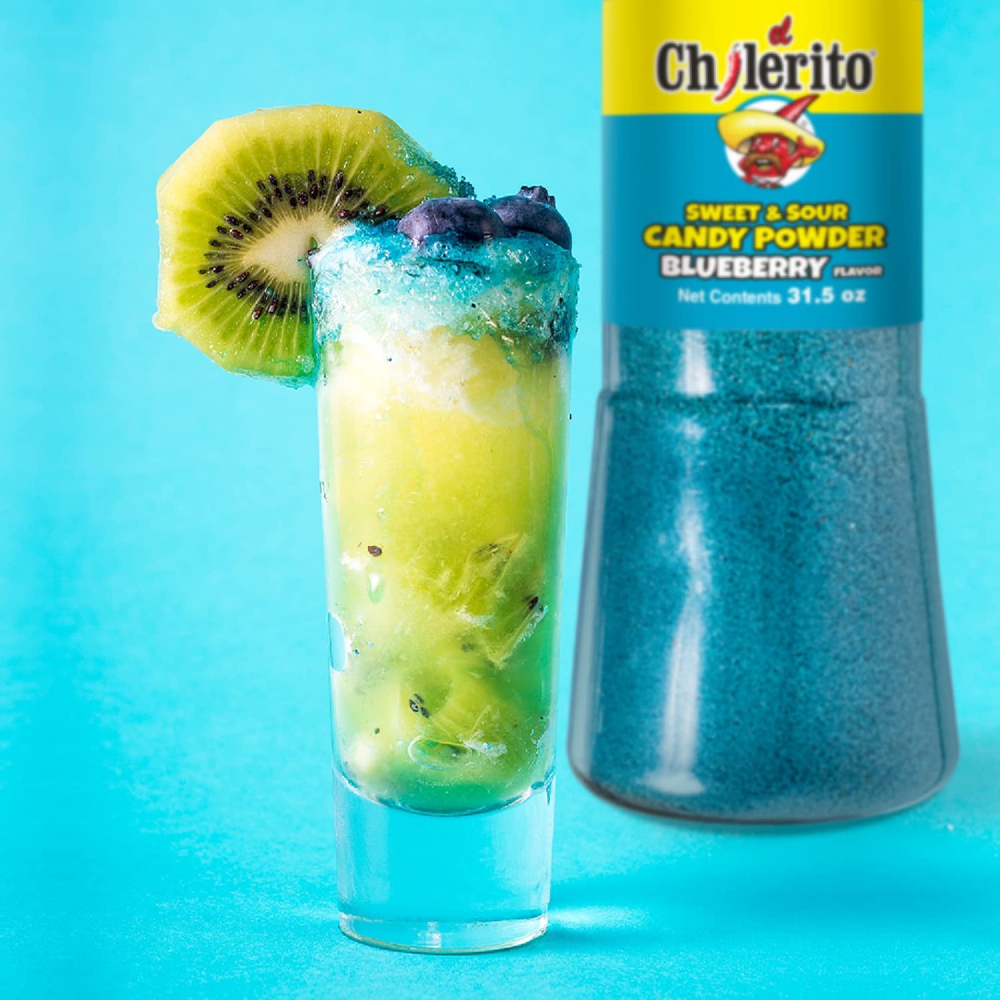 EL CHILERITO Candy Powder Blueberry Flavor 960g/32.2Fl.Oz - Mexican Foods - For All Your Topping Needs - To Share With Friends And Family - Kosher