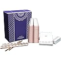 100 Pieces Rose Gold Disposable Dinnerware Party Set - 25 Cups (9oz), 25 Linen-Feel Napkins, 50 Paper Straws - Elegant Dinnerware for Weddings
