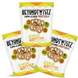 BeyondTwistz Low Carb Pretzels, Garlic Butter, Keto Friendly, 2g Net Carbs, 18g Protein, Powered By HealthSense® High Fiber Wheat Flour, Family Size