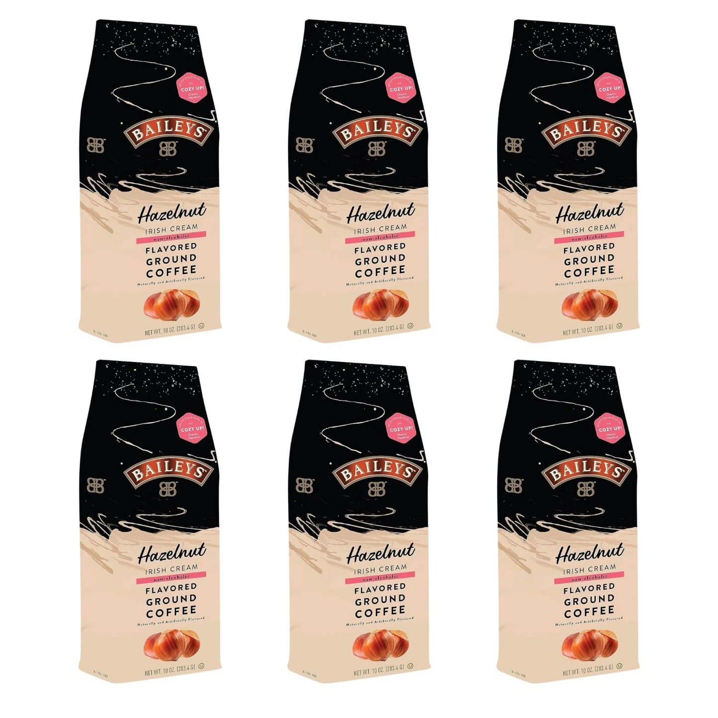 Baileys Hazelnut Irish Cream Flavored Medium Roasted Ground Coffee - 10 Ounce Bag (Pack of 6)