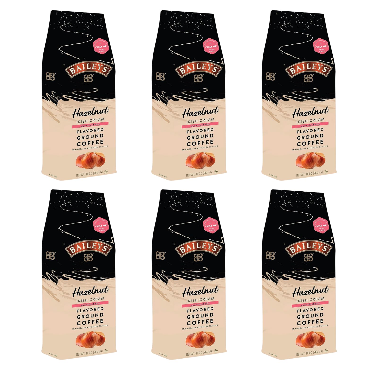 Baileys Hazelnut Irish Cream Flavored Medium Roasted Ground Coffee - 10 Ounce Bag (Pack of 6)