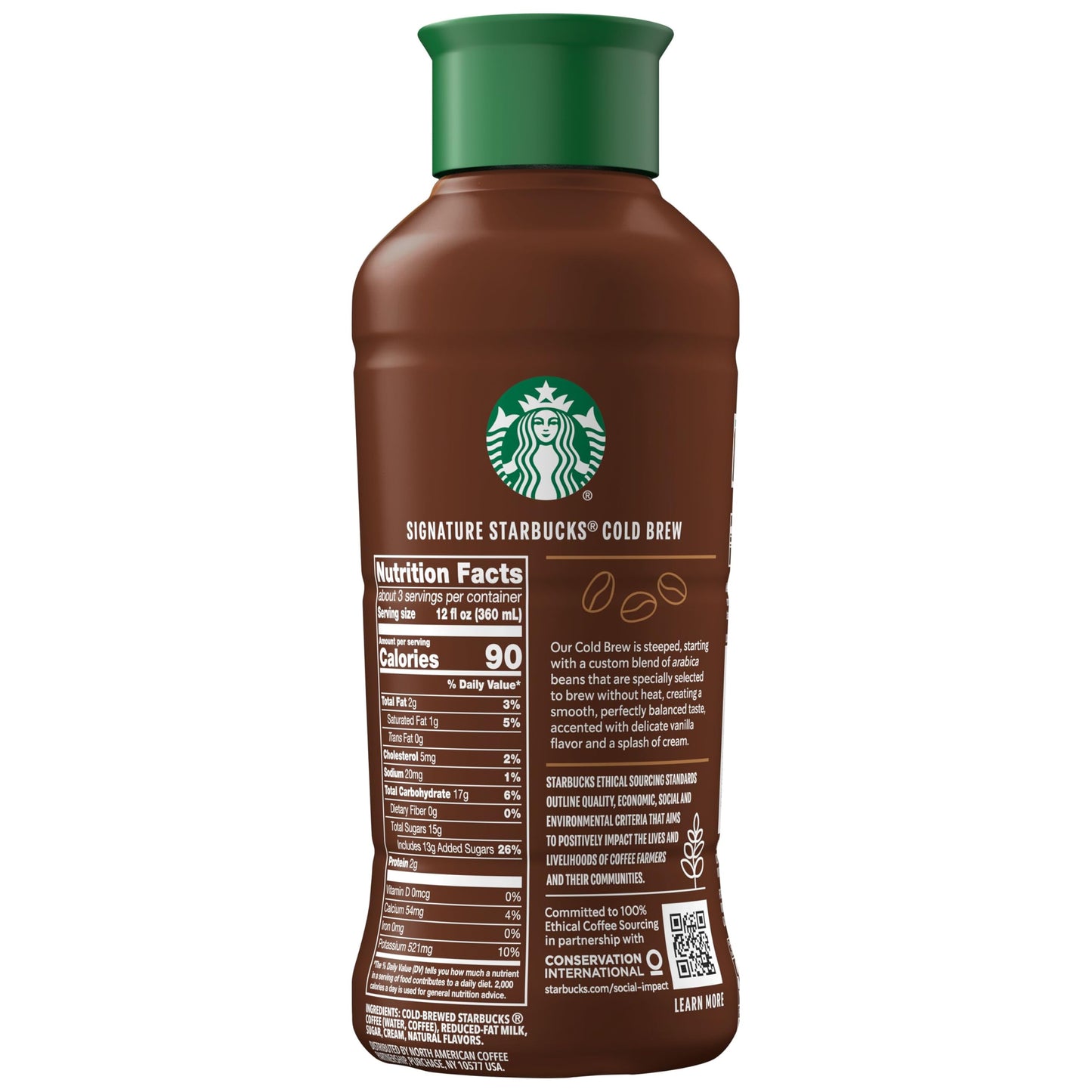 Starbucks Cold Brew Coffee, Vanilla Sweet Cream, 40 Fl Oz Bottle, Naturally Flavored, Colombian Blend, Iced Coffee Drink