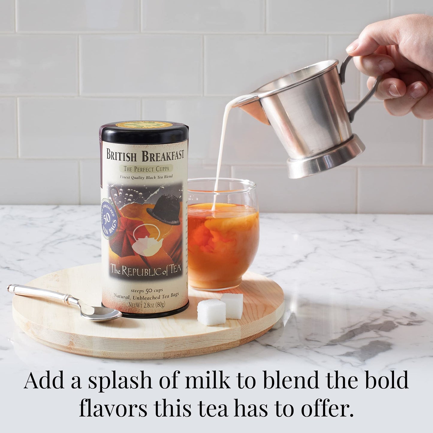 The Republic of Tea - British Breakfast Tea 2.8 oz Tin, 50 Tea Bags, Gourmet Black Tea | Caffeinated