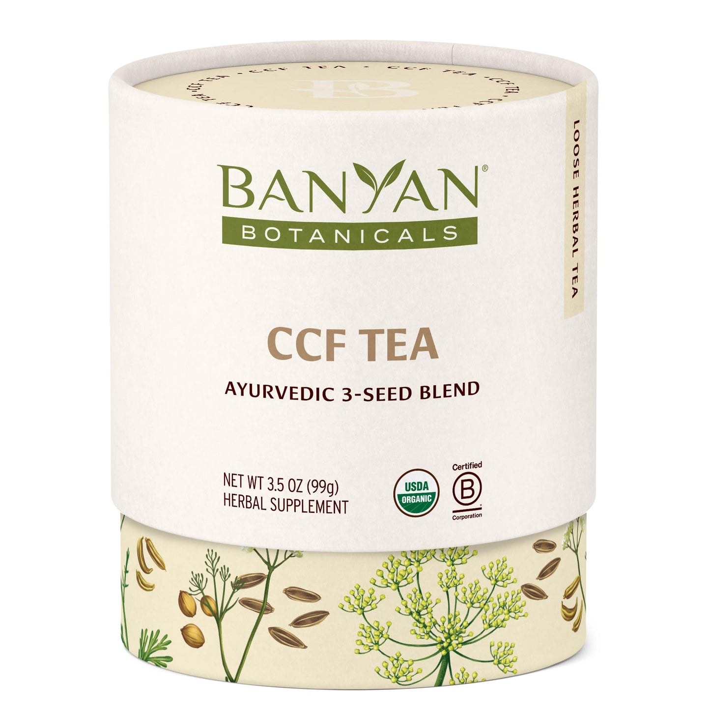 Banyan Botanicals CCF Tea (Cumin, Coriander, Fennel) - Organic Digestion Tea - Traditional Ayurvedic Detox For Supporting Digestion & Gentle Cleansing