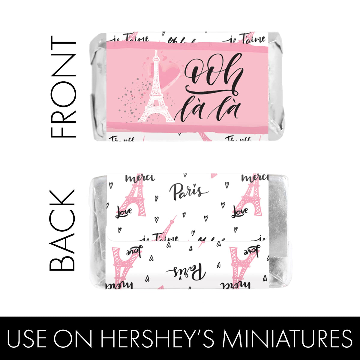 Paris Birthday Candy Bar Wrappers, Eiffel Tower, 42 Count