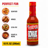 Marie Sharp’s BEWARE Comatose Heat Level Habanero Pepper Sauce, 10 oz | Extreme Heat Hot Sauce from Belize | All-Natural, No Preservatives |