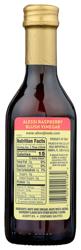 Alessi Foods White Balsamic Raspberry Blush Vinegar, 8.5 oz, Red