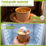BALDCC 50 Pack Disposable Paper Soup Containers with Lids, 12 Oz Disposable Paper Soup Bowls with Lid, Paper Ice Cream Cups, Soup to go containers