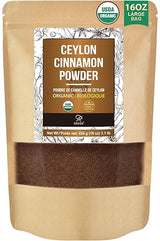 Soeos Organic Ceylon Cinnamon Powder, 16oz (454g), Premium Ground Cinnamon, Non-GMO, Gluten-Free, Freshly Packed