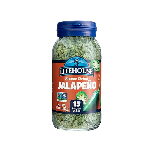 Litehouse Freeze Dried Jalapeno Peppers - Freeze Dried Pepper, Substitute for Fresh Jalapeno, Dried Pepper Flakes, Non-GMO, Gluten-Free - 0.39 Ounce