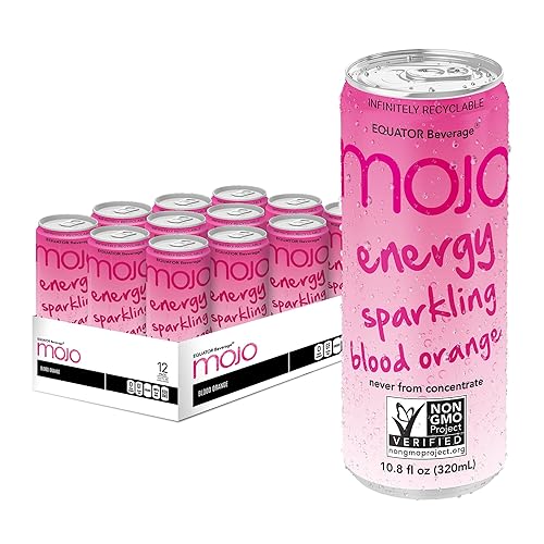 MOJO Energy Sparkling Blood Orange | Hydration Drink & Sports Drink | Electrolytes Beverage | Vitamin B & C | Hydration Drink for Skin & Body | Pre