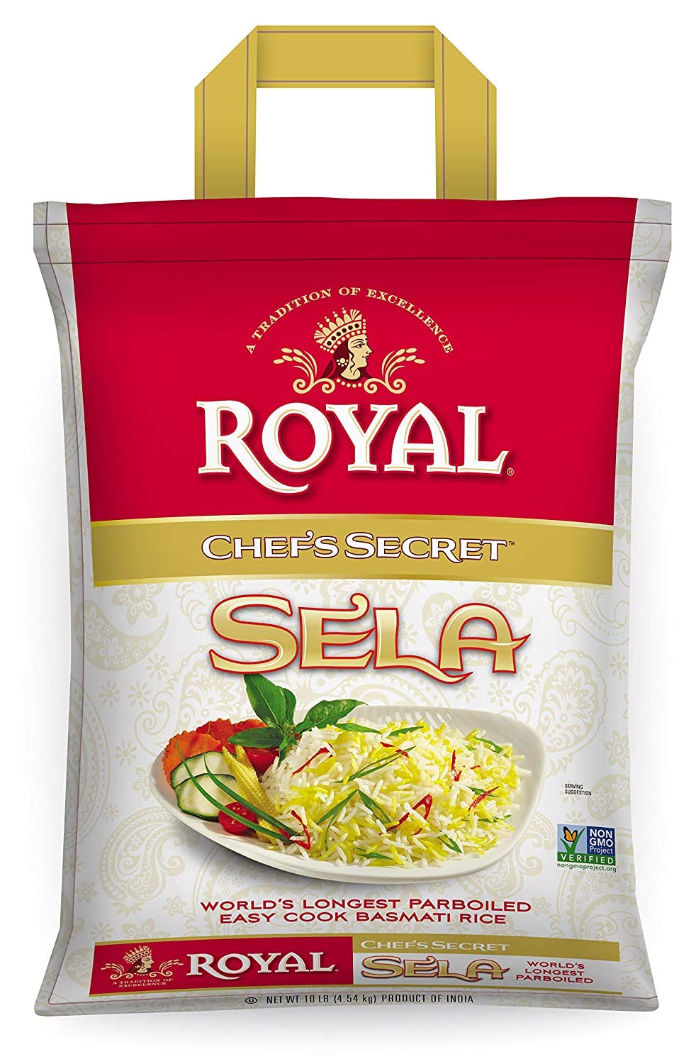 Royal Chef's Secret Sella Basmati Rice - Authentic Extra Long Grain Parboiled White Rice, 20 lb