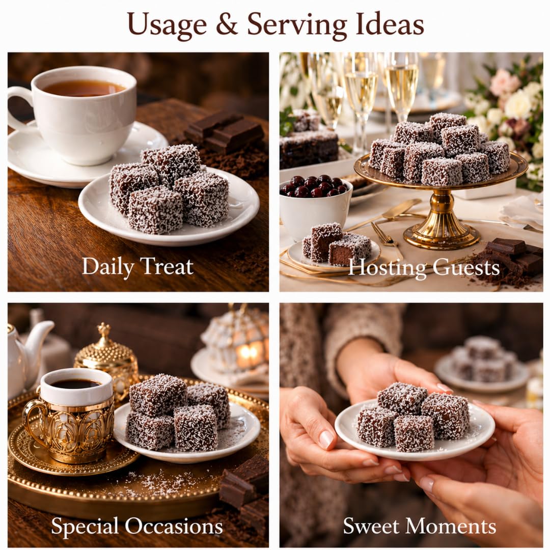 Turkish Delight Chocolate Flavor 450g (~1lb) - Traditional Lokum Candy with Rich Chocolate Taste - Soft Chewy Gourmet Dessert - No Additives - Made