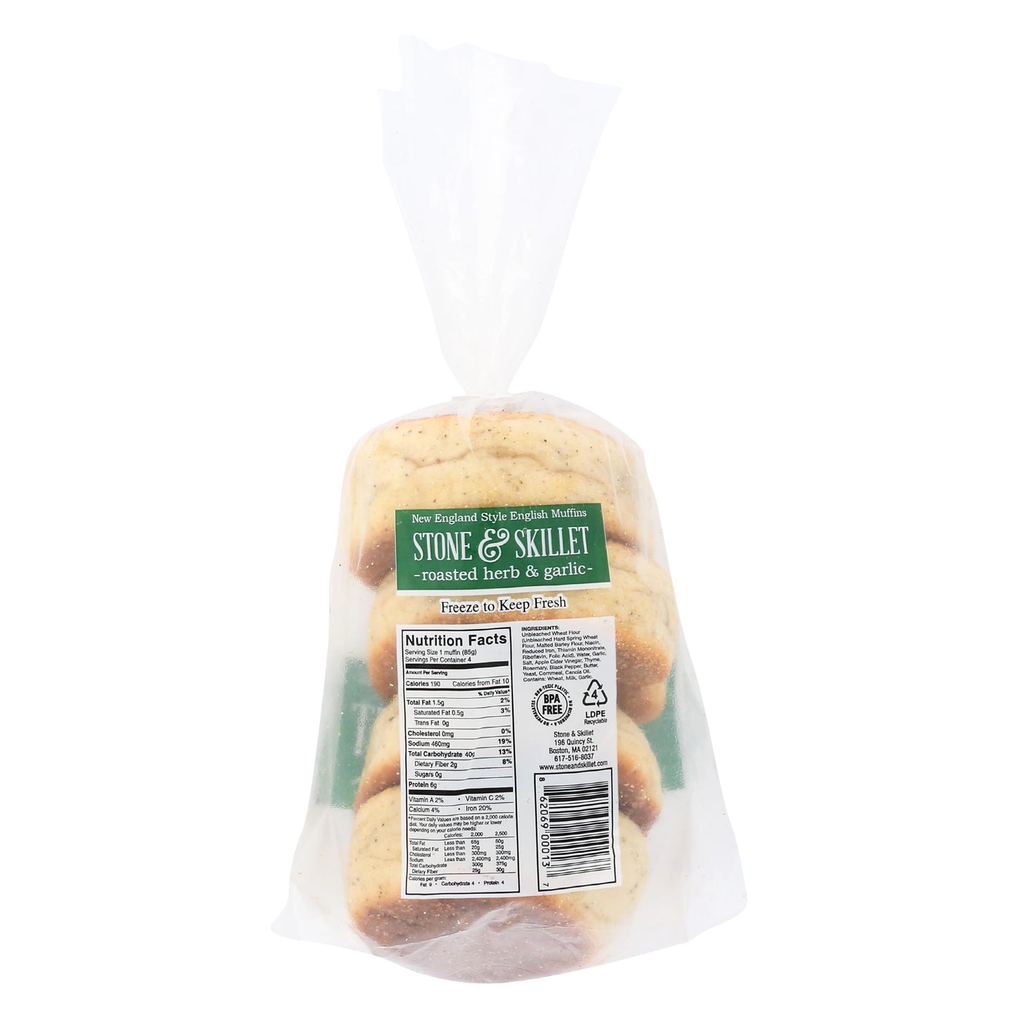 Stone & Skillet Garlic Herb English Muffin, 12 OZ