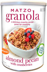 Manischewitz Almond Pecan Granola With Cranberries, 10oz | Kosher For Passover | Matzo Granola | Crunchy & Delicious | Great for Snacking