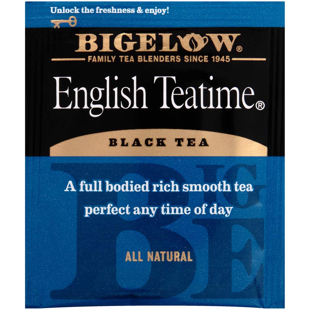 Bigelow English Teatime Tea 28-Count Box (Pack of 1) Full Caffeine Premium Black Tea Bold and Antioxidant-Rich Full Caffeine Black Tea in Foil-Wrapped