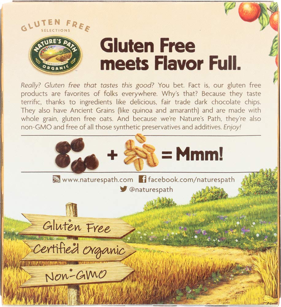 Nature's Path Dark Chocolate Chip Granola Bar GF, 5 Bars per Box, Pack of 6 Boxes (Total 30 Bars)