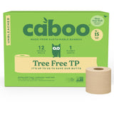 Caboo Tree Free Unbleached Toilet Paper | Plastic Free Packaging, Septic Safe, Eco Friendly, Chemical Free, Non Toxic | 2 Ply Toilet Tissue, Pack