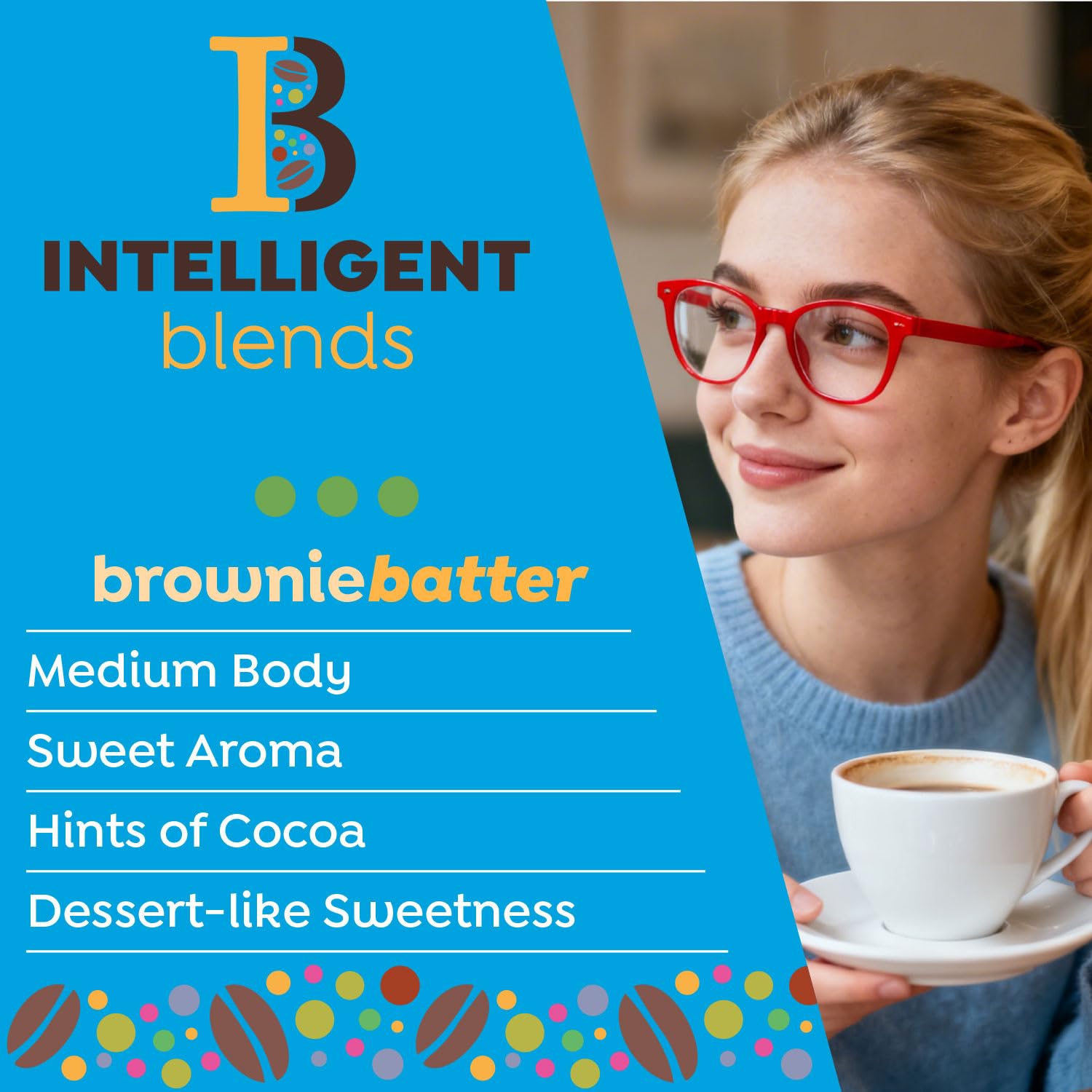 Intelligent Blends Brownie Batter Flavored Coffee Pods, 16 ct, Medium Roast Single Serve Pods - 100% Arabica Coffee, Compatible with Keurig K Cups