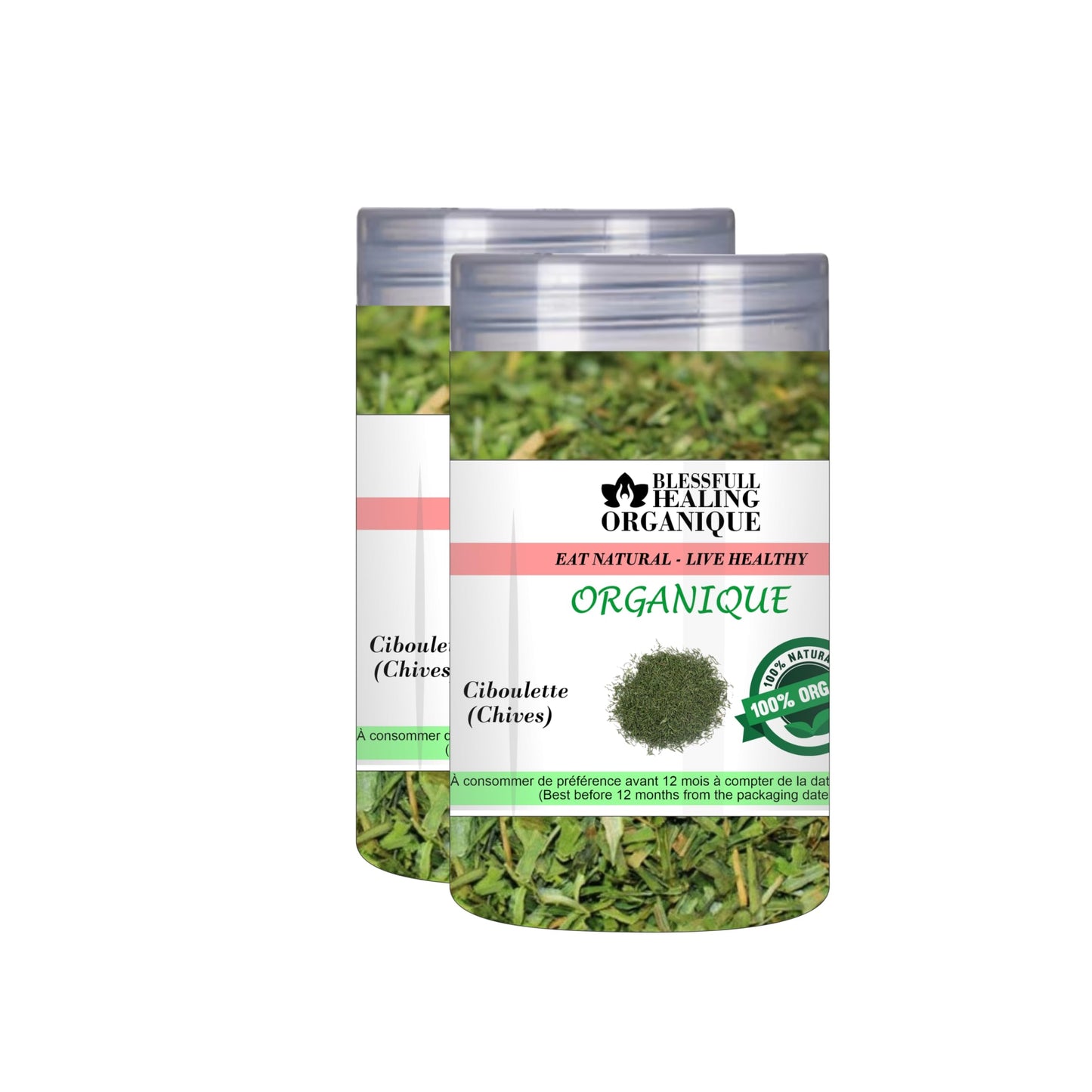 Blessfull Healing Organic Chives 100 Gram (3.52 oz) Each (Pack Of 2) = 200 Grams, Vegan
