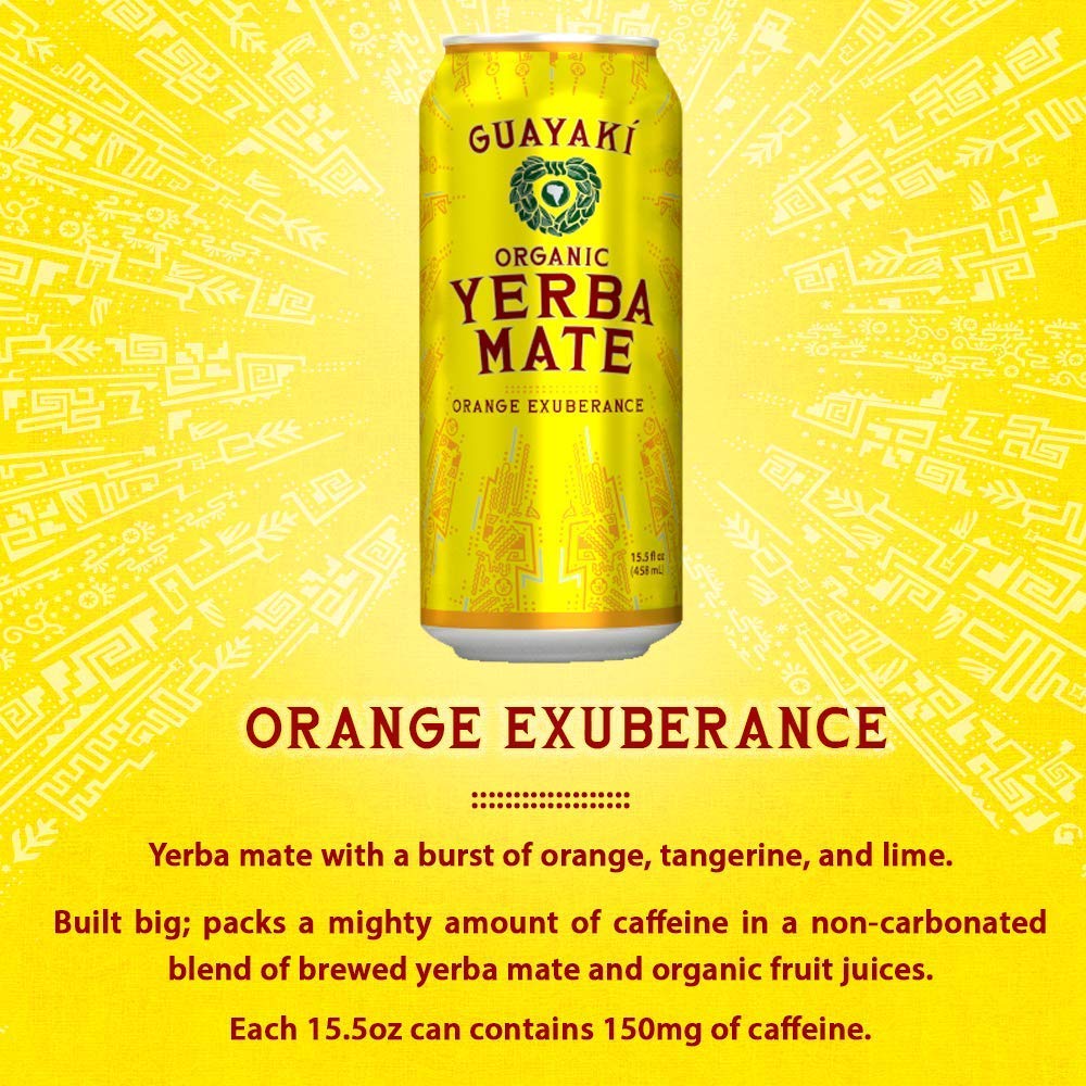 Guayaki Variety Pack - Revel Berry, Orange Exuberence, Bluephoria (Pack of 12) and Stinger Pink Lemonade Chews
