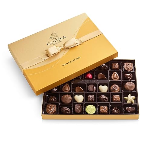 Godiva Assorted Chocolate Gift Box- Milk, White and Dark Chocolate with Caramel and Nuts, Gourmet Chocolate Candy Gift Basket for Graduation