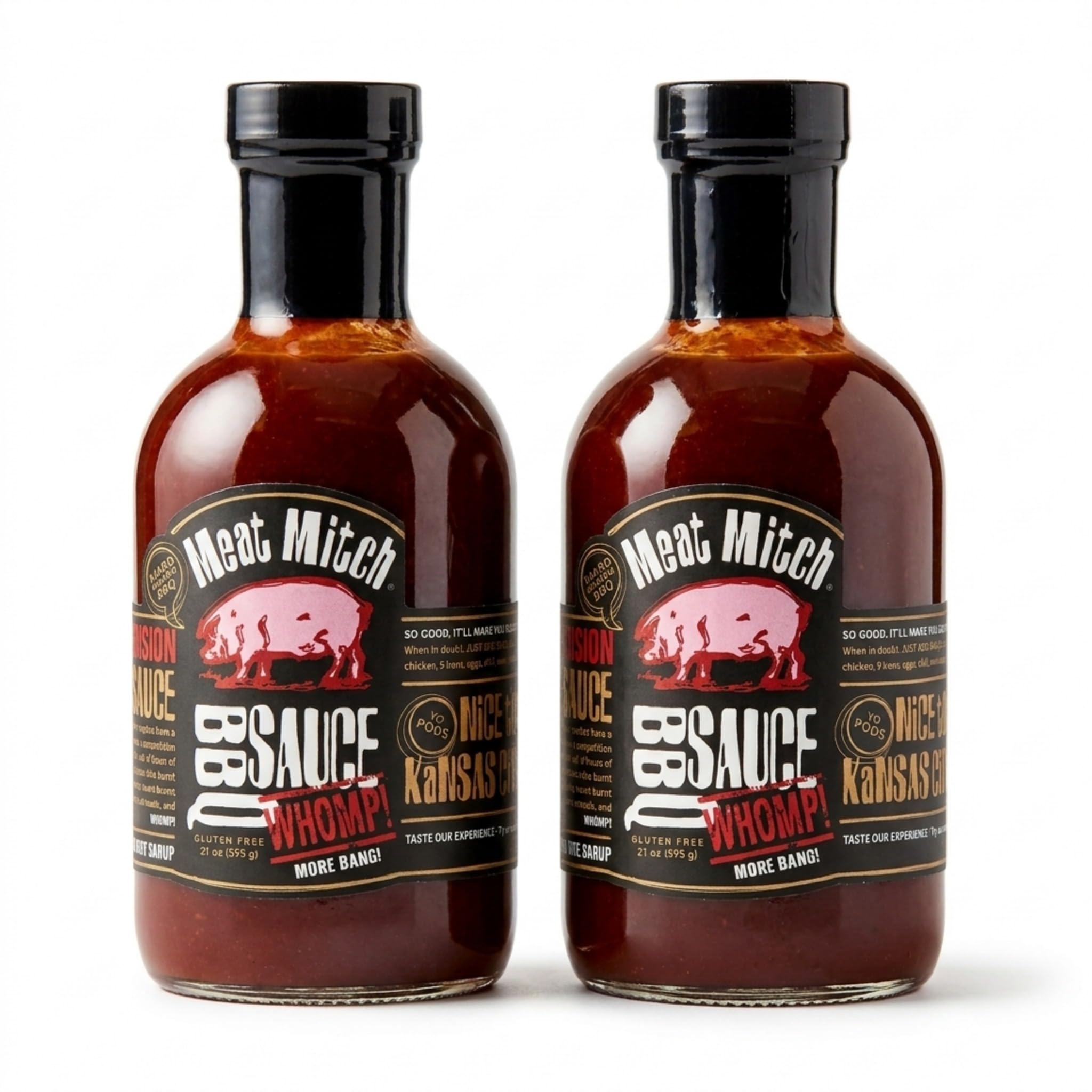 Meat Mitch WHOMP! BBQ Sauce, 21.0 Ounce (Pack of 2) - Kansas City Style Competition Barbecue