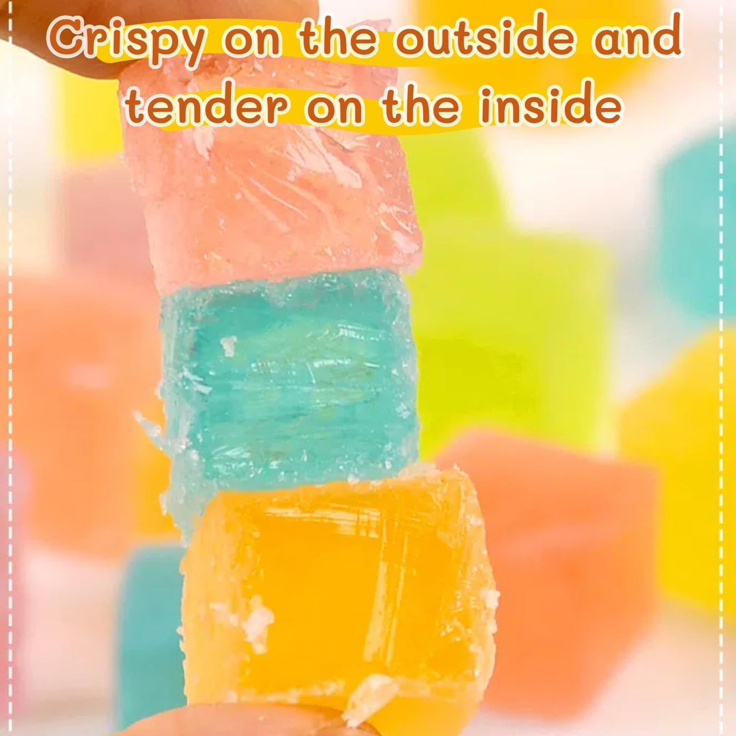 Handcrafted Japanese Gemstone Candy - Crunchy Crystal Clusters with Chewy Centers, 7oz Resealable Jar | Individually Wrapped, Assorted Fruit Flavors |