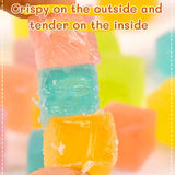 Japanese Crystal Amber Gemstone Candy - 7oz Resealable Jar | Crunchy with Chewy Center, Gluten-Free, Individually Wrapped Bites | Assorted Fruit