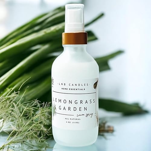 Lemongrass Scent Natural Room Linen Spray Clean Ingredients Made In USA Vegan Air Freshener Interior Long Lasting Relaxing Pet Friendly Essential Oils
