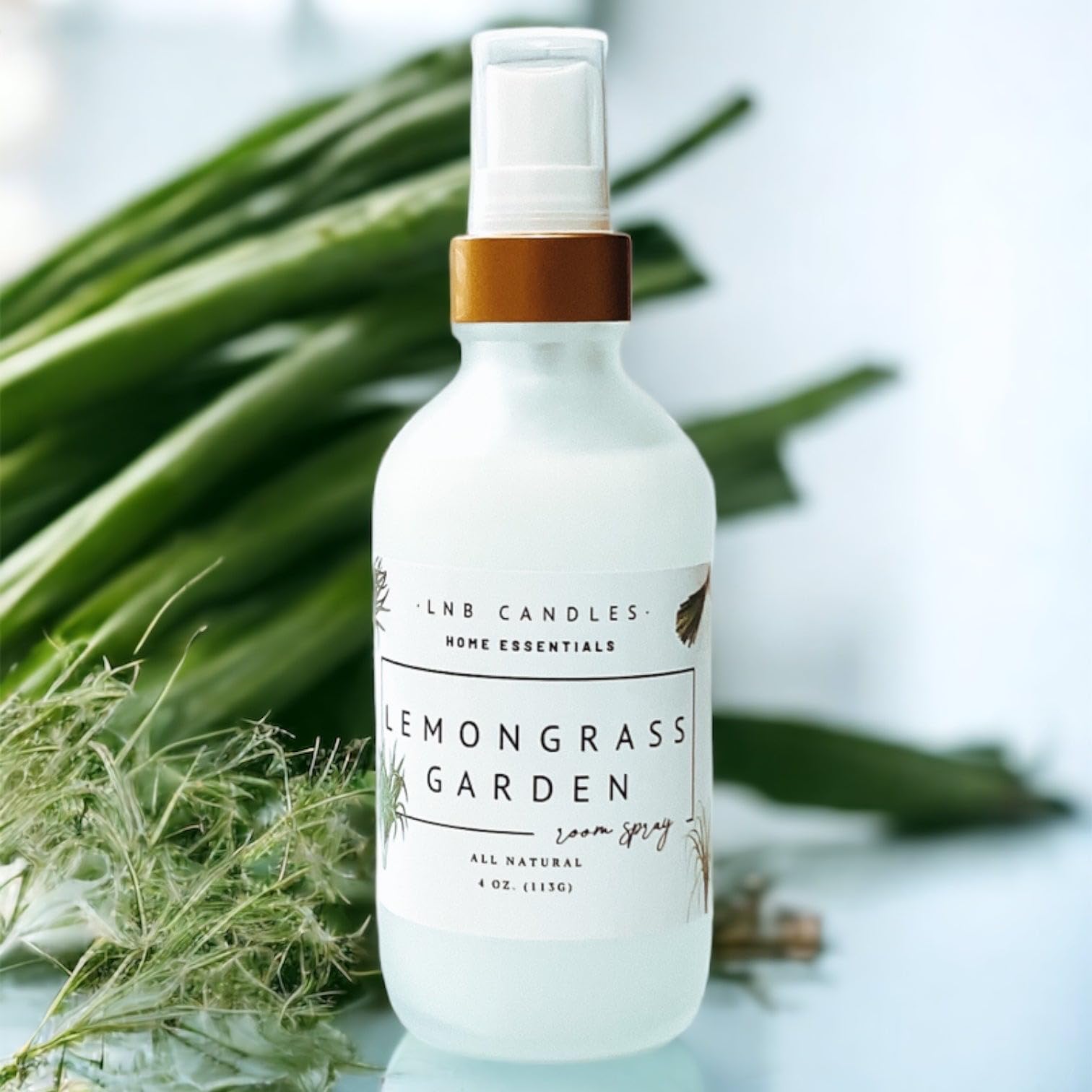 Lemongrass Scent Natural Room Linen Spray Clean Ingredients Made In USA Vegan Air Freshener Interior Long Lasting Relaxing Pet Friendly Essential Oils