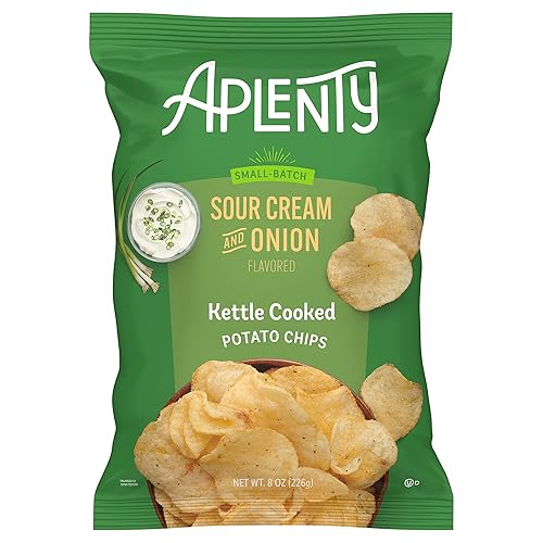 Aplenty Sour Cream and Onion Kettle Cooked Potato Chips, 8 Oz