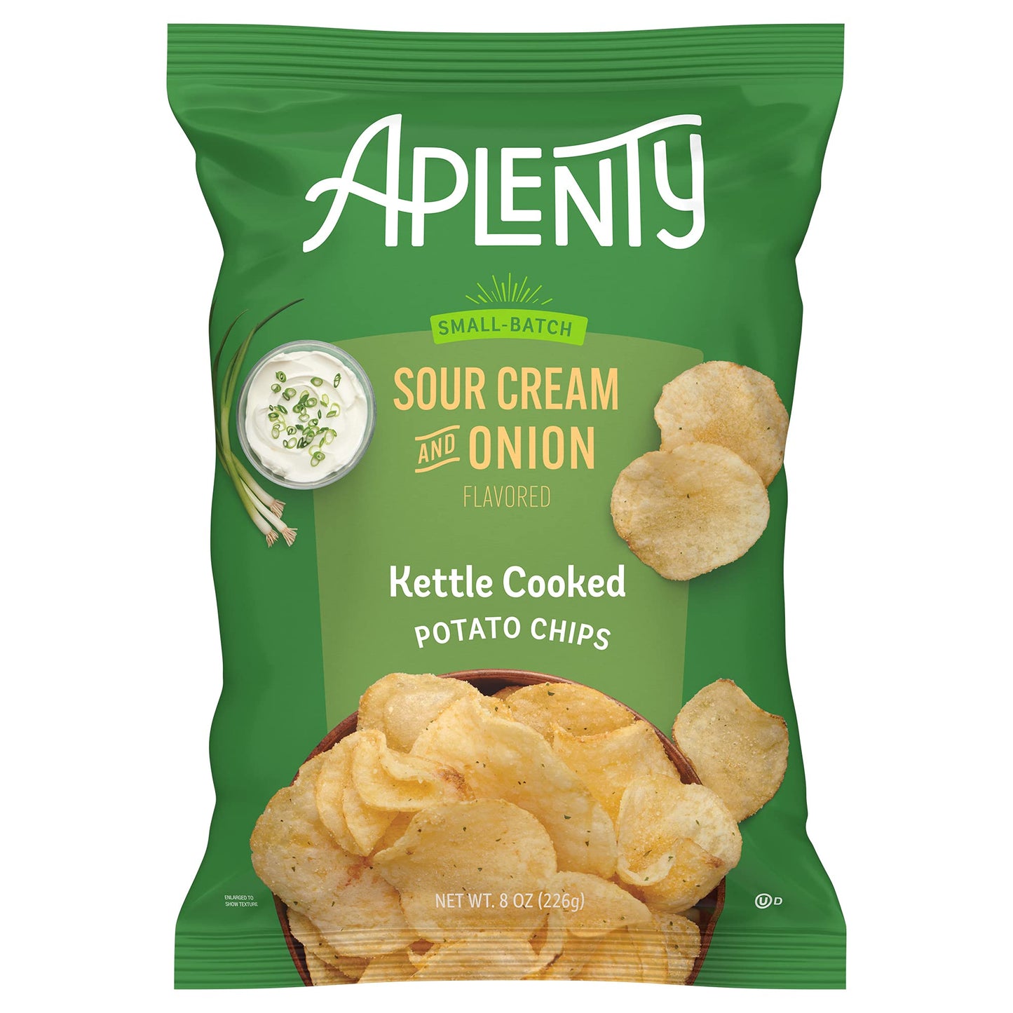 Aplenty Sour Cream and Onion Kettle Cooked Potato Chips, 8 Oz