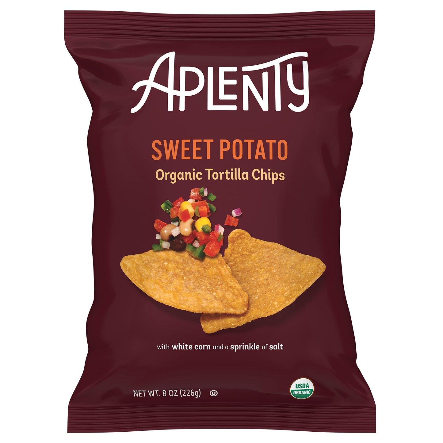 Amazon Brand, Aplenty Organic Sweet Potato Tortilla Chips, 8 Oz