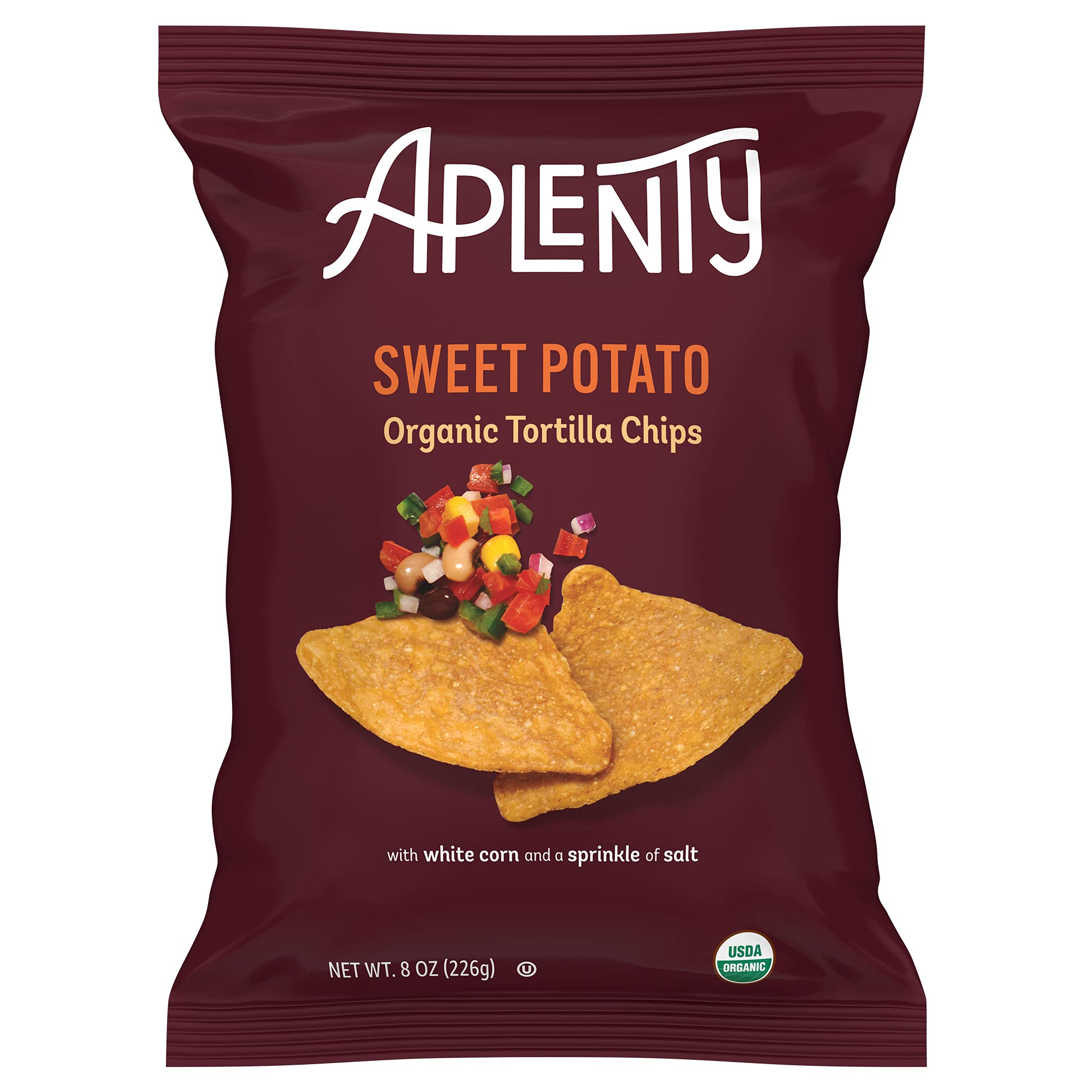 Amazon Brand, Aplenty Organic Sweet Potato Tortilla Chips, 8 Oz