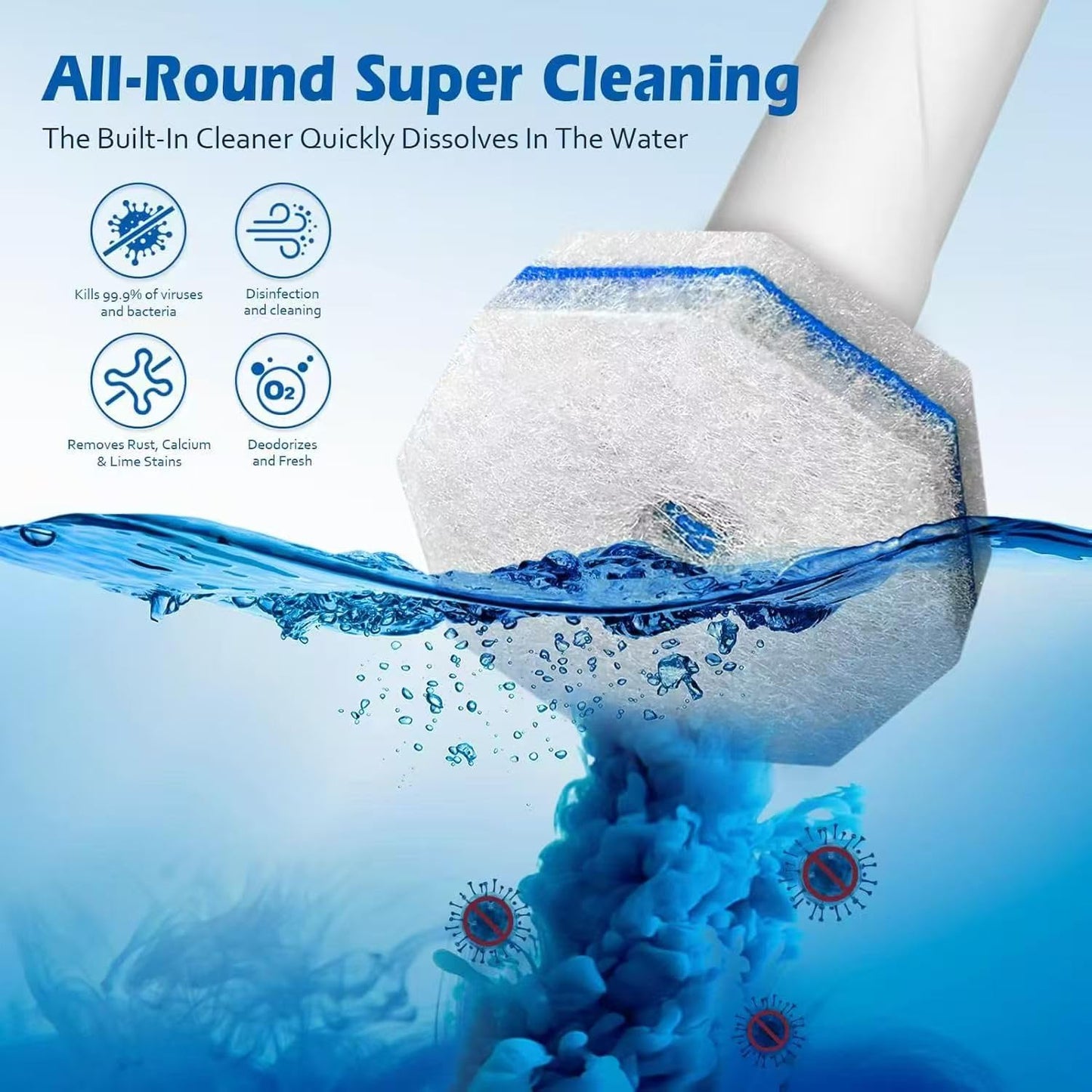 Disposable Toilet Brush Cleaning System with 50pcs Toilet Bowl Wand Refills for Clorox Toilet Bowl Wand Kit,Wall Mounted Disposable Toilet Bowl Brush