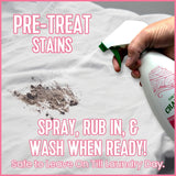 Charlie’s Soap Laundry Pre-Spray with Spray Top 32 Fl. Oz Bottle, Pack of 2, Natural Laundry Pretreat and Stain Remover - Powerful and Eco-Friendly