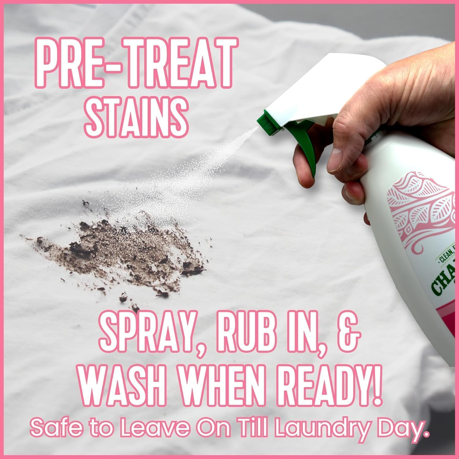 Charlie’s Soap Laundry Pre-Spray with Spray Top 32 Fl. Oz Bottle, Pack of 2, Natural Laundry Pretreat and Stain Remover - Powerful and Eco-Friendly