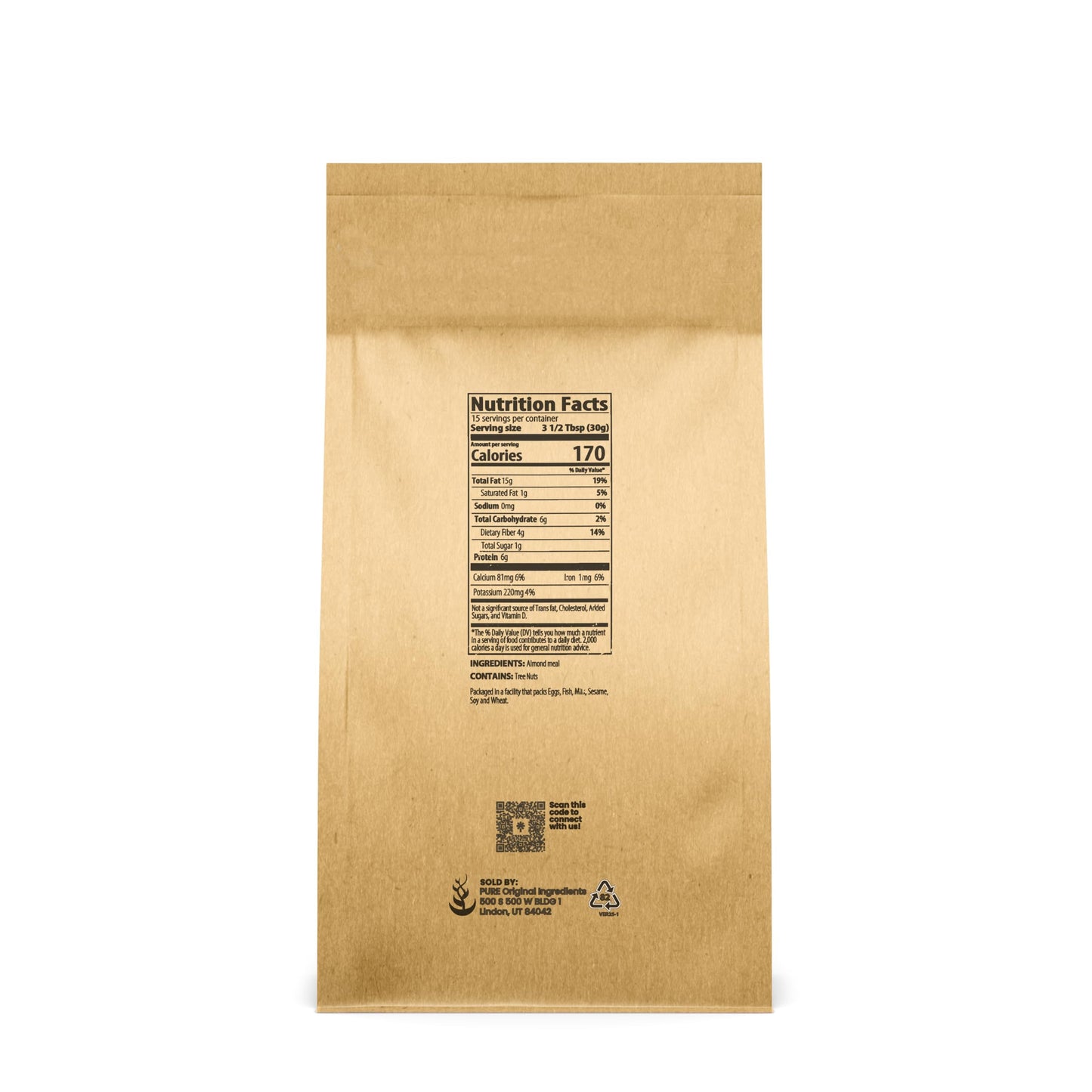 Pure Original Ingredients Almond Meal (1 lb) Great for Baking & Breads, Ground Almonds