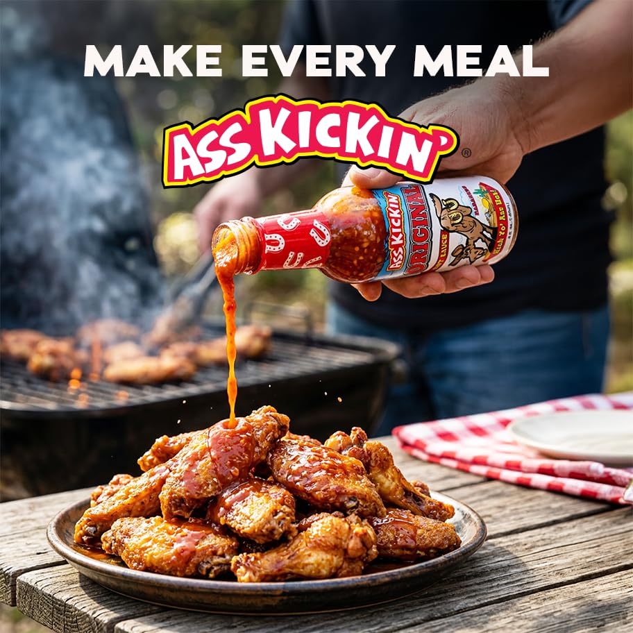 Ass Kickin’ Original Habanero Hot Sauce (5 oz) - Serrano & Habanero Blend - Medium Heat Gourmet Hot Sauce for Tacos, Wings & Pizza