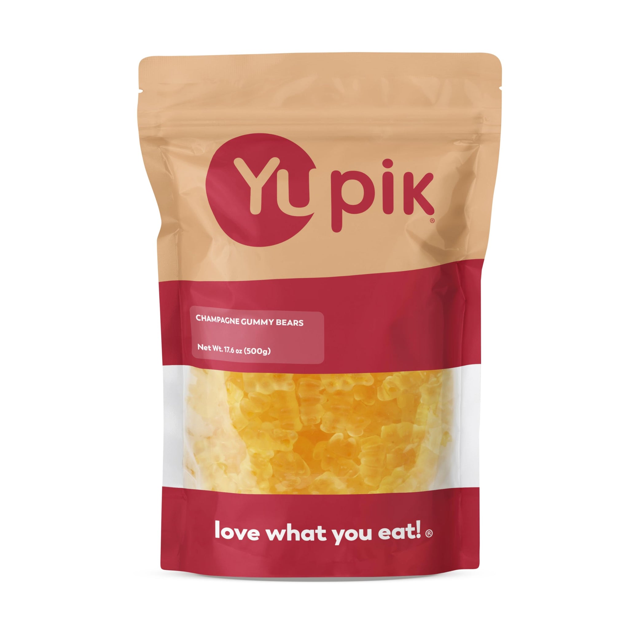 Yupik Champagne Gummy Bears 17.6 oz (1.10 lb) Soft & Chewy Candy Infused with 2% Champagne, Gourmet Sweet Treats for Parties, Celebrations & Gifts
