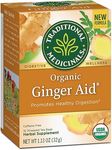 Traditional Medicinals Organic Ginger Aid Herbal Tea, Promotes Healthy Digestion, (Pack of 1) - 16 Tea Bags