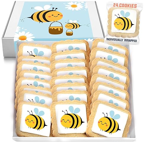 Bee Theme Cookies | Summer Party Bumble Bee Honey Birthday Baby Shower | 24 Individually Wrapped | Kosher